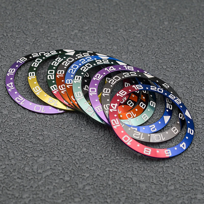 Mod 38*30.5Mm Gmt Sloped Orologio In Alluminio Lunetta Inserto Per Seiko Skx007 Skx009 Srpd Abalone Tonno Uomini Subacquei Caso Sostituire Parte