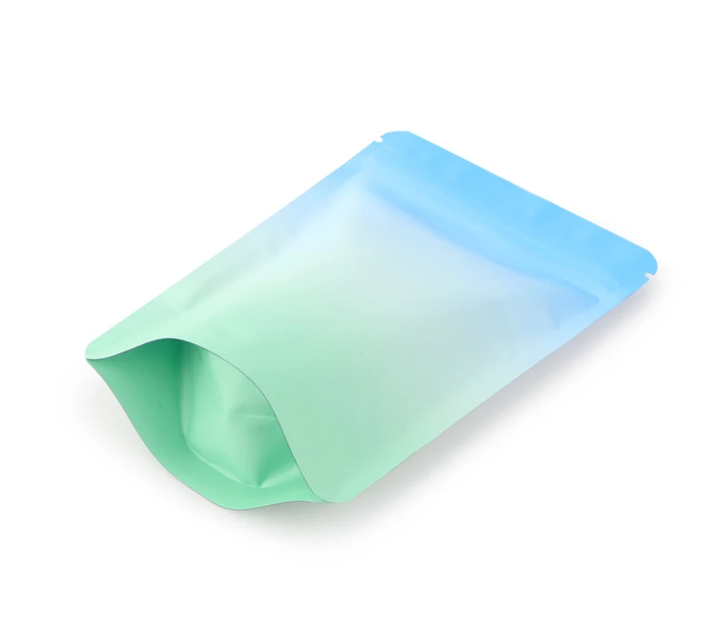 100 % matte Aluminiumfolie mit Farbverlauf, Stand-up-Kunststoffverpackung, selbstdichtende Beutel, Snacks, Kekse, Aufbewahrungsverpackung – Detail 5