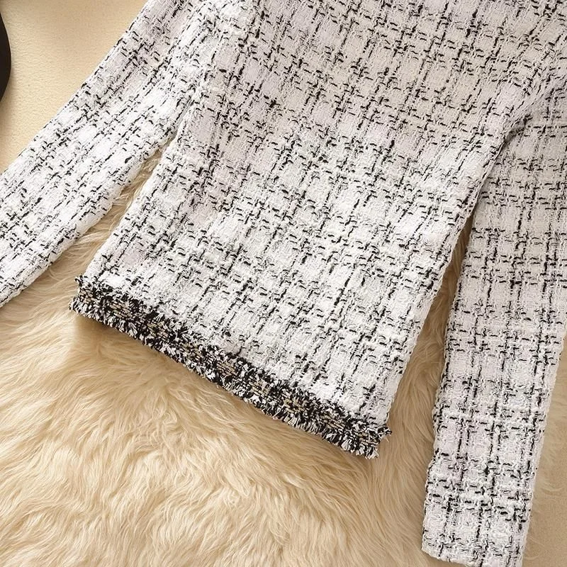 Women's Jackets  Women's Jacket Spring new Trendy Ladies Short Joker Temperament Small Fragrant Tweed Coat Tweed Coat Cardigan - 3