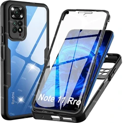 360° Full Body Transparent Shockproof Screen Protector Case for Redmi note10s (Black)