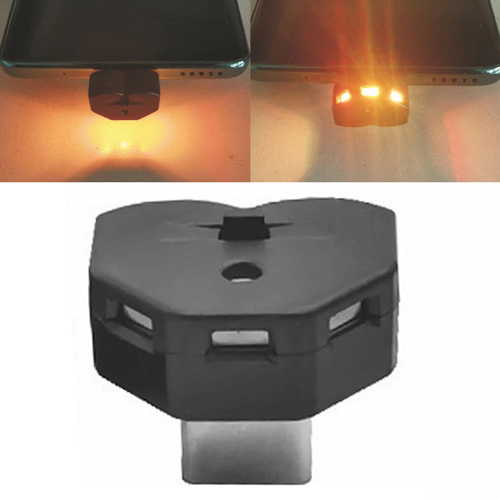 1/2 Pezzi Luce LED per Auto Tipo-C con Sensore di Luce Automatico, Illuminazione Ambientale RGB Notturna, Direzione Regolabile, Lampada USB per Decorazione Interna del Veicolo - immagine 2