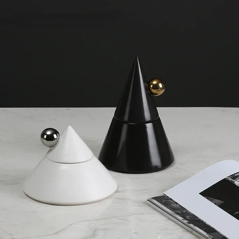 

Домашнее высококлассное Коническое керамическое хранилище, бытовое мягкое украшение, поделки, украшение для рабочего стола