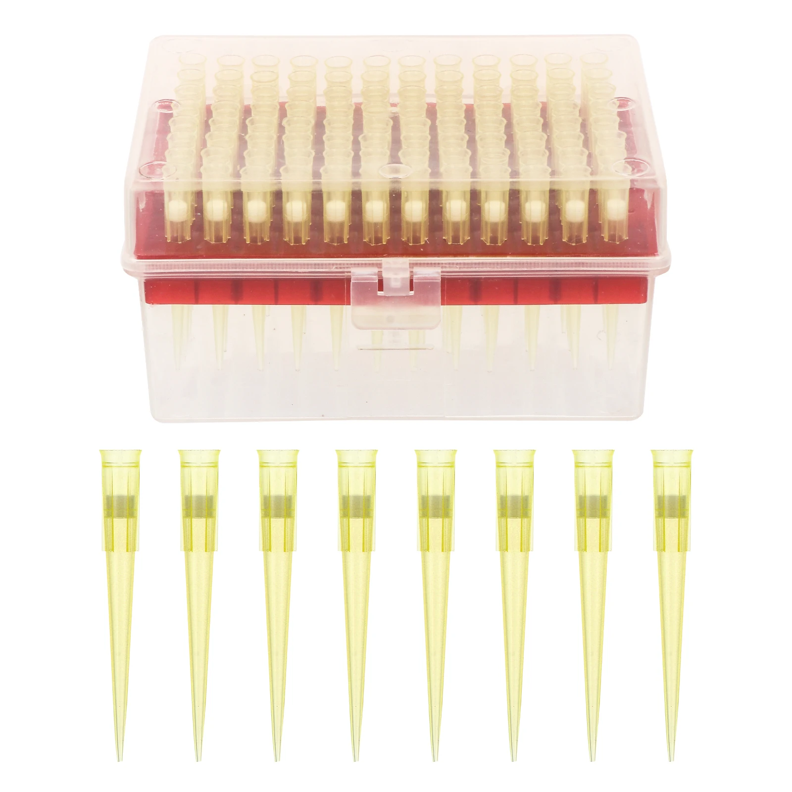 

96Pcs Pipette Tips Pipette Tips Pipette Pipettor Tips for Microchemical 200ul Pipette Box Laboratory Equipment Supplies Plastic