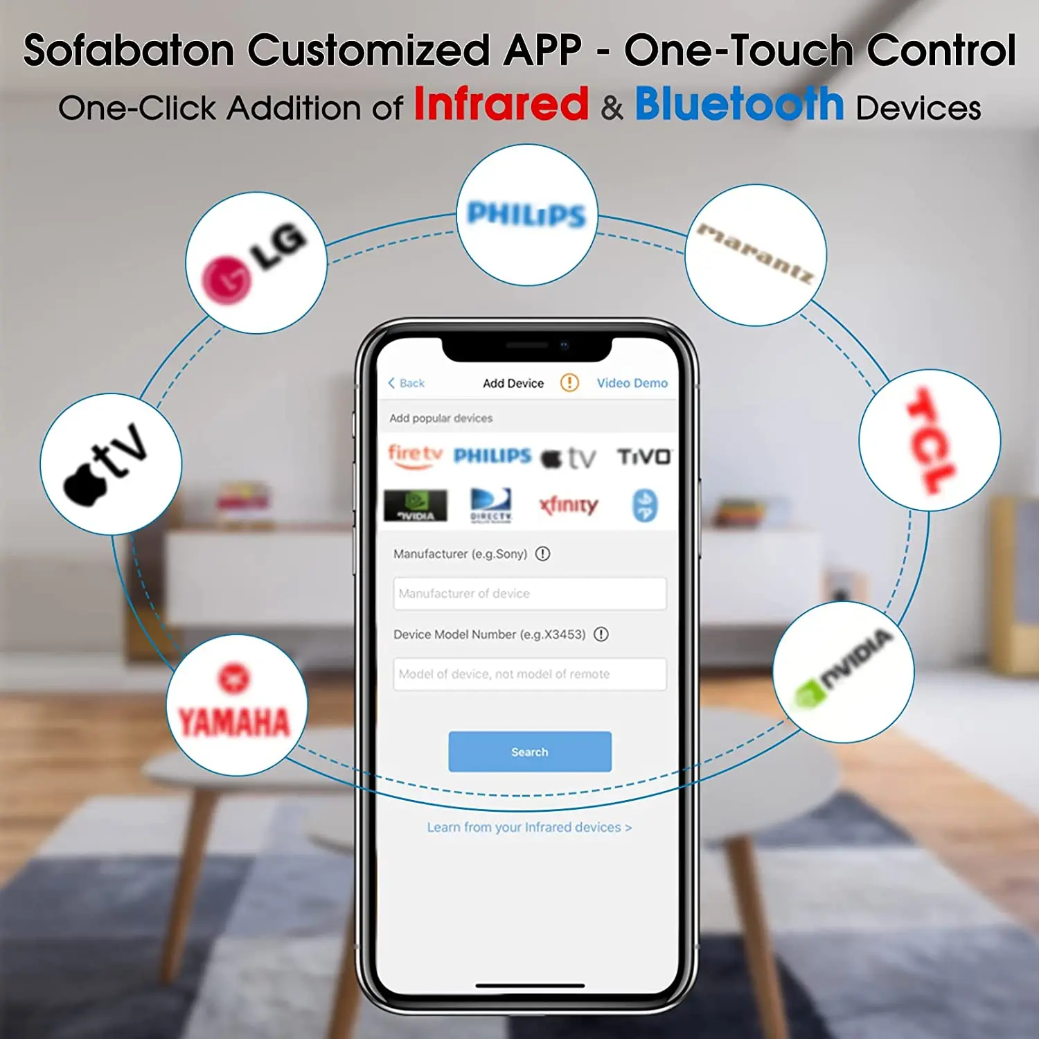 SofaBaton U2 범용 리모컨(백라이트 포함), APP, 올인원 스마트 리모컨, TV/사운드바/스트리밍 플레이와 호환 가능