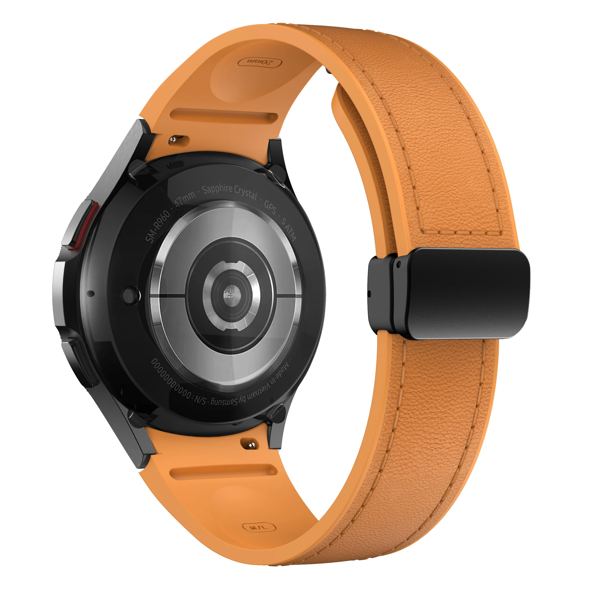 Premium Dual-Material Leather and Silicone Watch Strap Bracelet