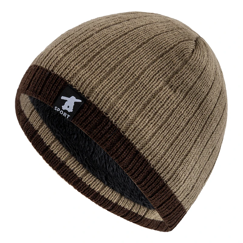 Neue Stil Unisex Winter Hüte Kappe Plüsch Fell Gefüttert Warme Streetwear Mützen Für Mann Frau Casual Winter Skifahren Kappe Gestrickte Hüte – Detail 12