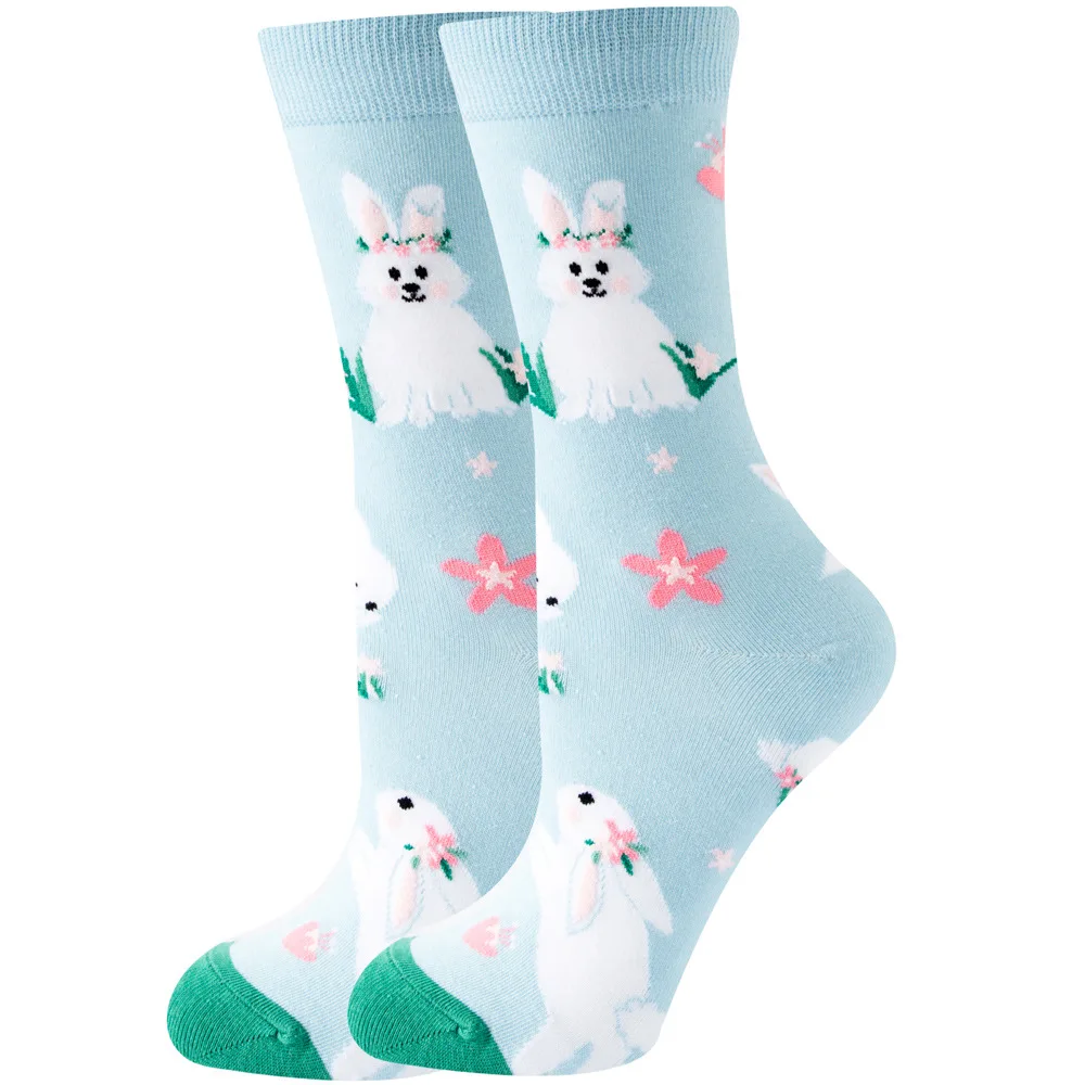 Description Picture 4 of itemWomen Socks Cartoon Animal Cute Printing Kawaii Calcetines Funny Sheep, Rabbit, Hedgehog, Flamingo, Seahorse Colour Socks
