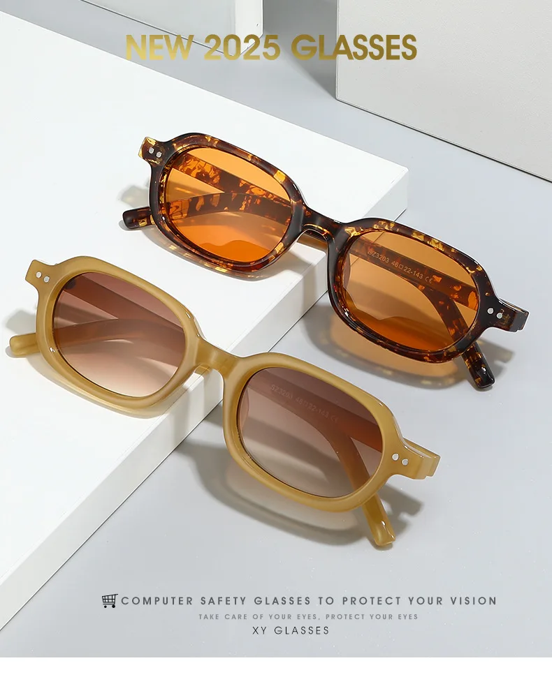 Unisex Retro Ovaler Brillenrahmen Frische Farbtonung Bunte Sonnenbrillen für Männer und Frauen – Detail 1