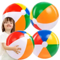 20" 4pcs Beach Balls Large Rainbow Beach Ball Inflatable Swimming Pool Water Games Toys for Kids Summer Beach Party Fun Gifts 1