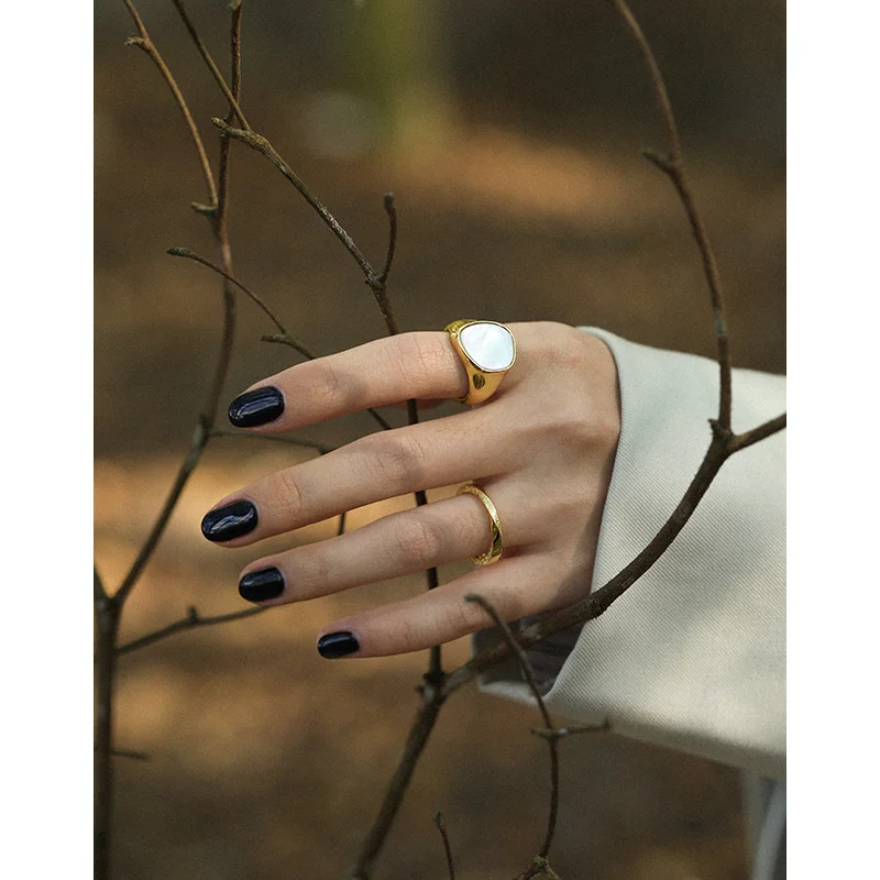 Fashion Ring Trendy Shell Geometry For Women Simple Vintage Silver Elegant Wedding Party Jewelry Accessories Gift