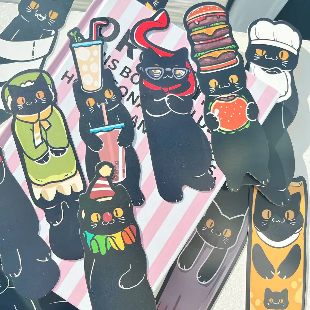 Animal Bookmark Bookmarks Stationery Supplies Paper Bookmark 30pcs black cat bookmarks