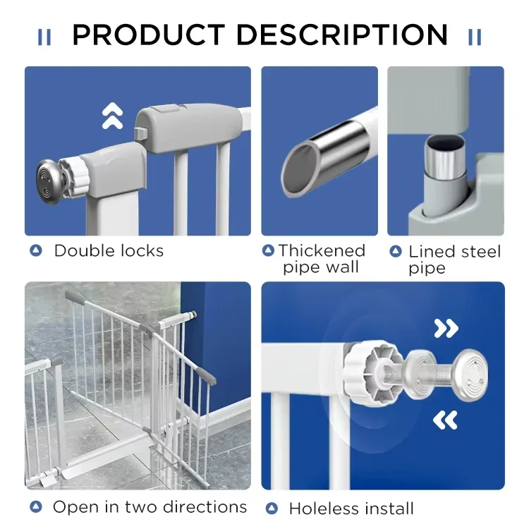 Chocchick Baby Gates for Stairs High Quality No Drilling Doorway Walk Thru Protection Fence Baby Safety Gates