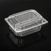 100pcs Disposable Transparent Box with Lid Plastic Fruit Cutting Fruit take Box Rectangular Food Box, Pastry Cake Packaging Box 1
