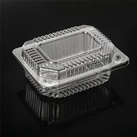 100pcs Disposable Transparent Box with Lid Plastic Fruit Cutting Fruit take Box Rectangular Food Box, Pastry Cake Packaging Box 1