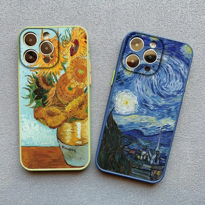 Retro Van Gogh Oil Paint Vintage Shockproof Phone Case Cover