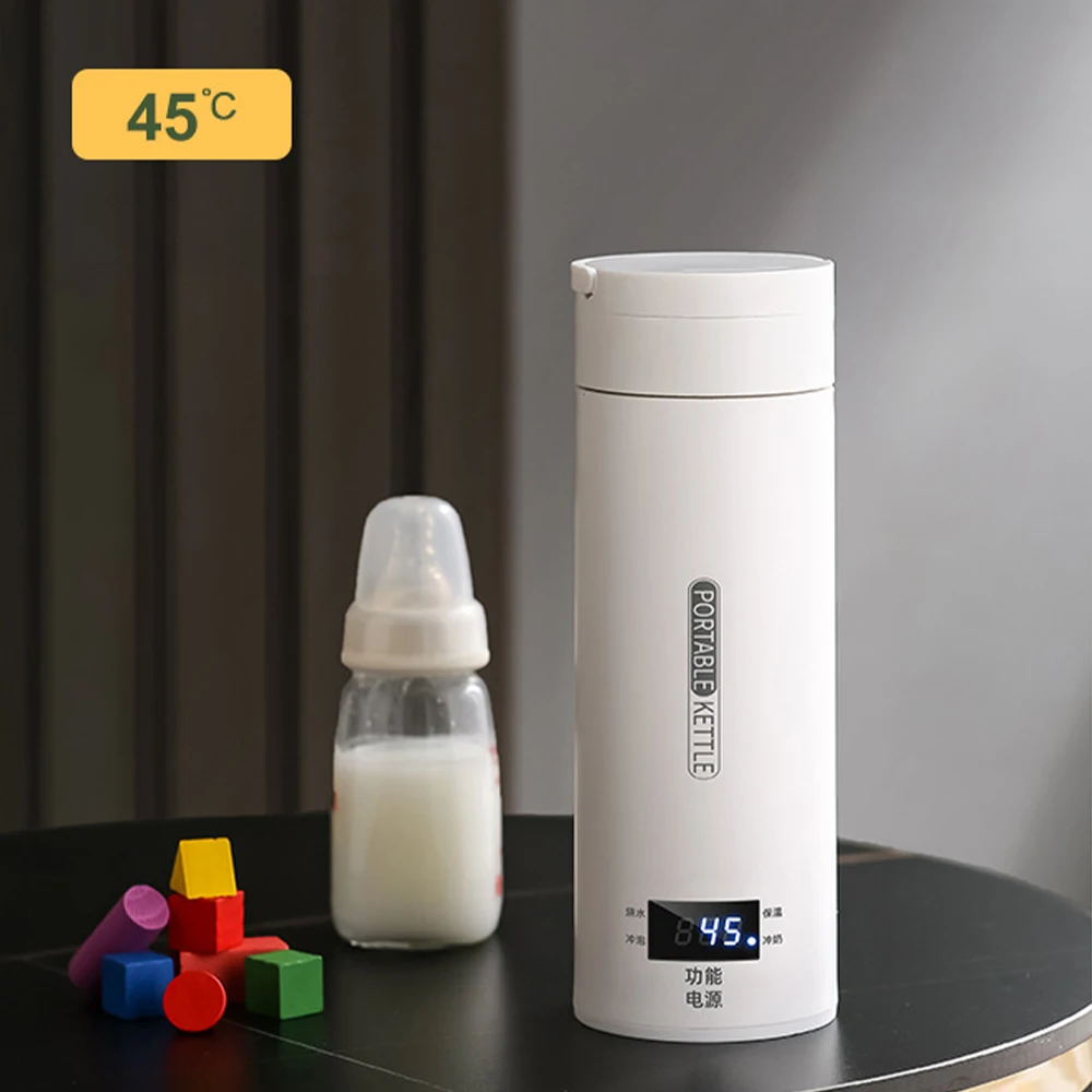 450ML Portable Electric Kettles Tea Coffee Kettle Mini Travel Boil Water Stewable Keep Warm Appliances Thermo Anti-Scald Bottle 2
