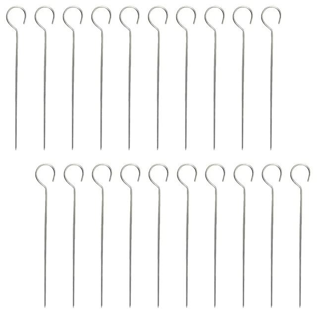 20Db Yakitori Nyárs Rozsdamentes Acél Libamagú Tű Grillezés Előétel Fém 15X2.5X0.2Cm Újrafelhasználható Bbq Ezüst