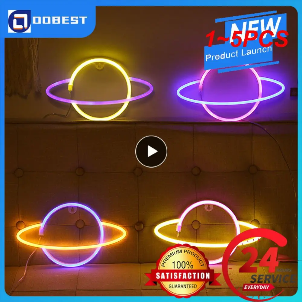 

1~5PCS Neon Light Butterfly Planet Shaped Sign Neon Lamp 5V USB/Battery Powered Home Decorative Wall Decor Party Room