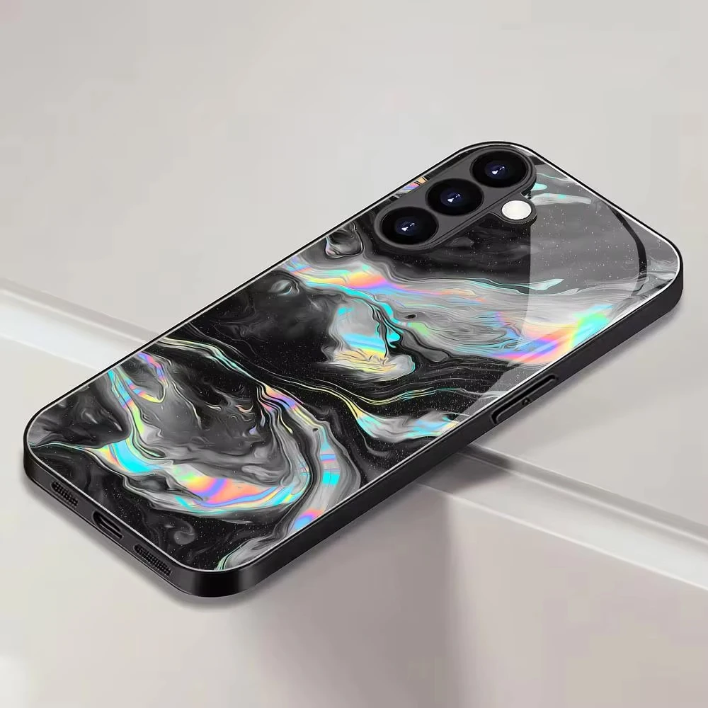 Luxury Art Texture Glass Frame Phone Case