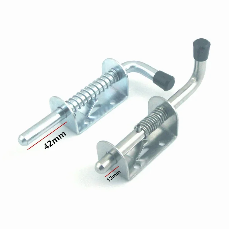 Latch Loaded Metal Security Barrel Bolt Latch 1PC 128mm*32mm Silver Tone Spring Latches Door Cabinet Hinges Hardware