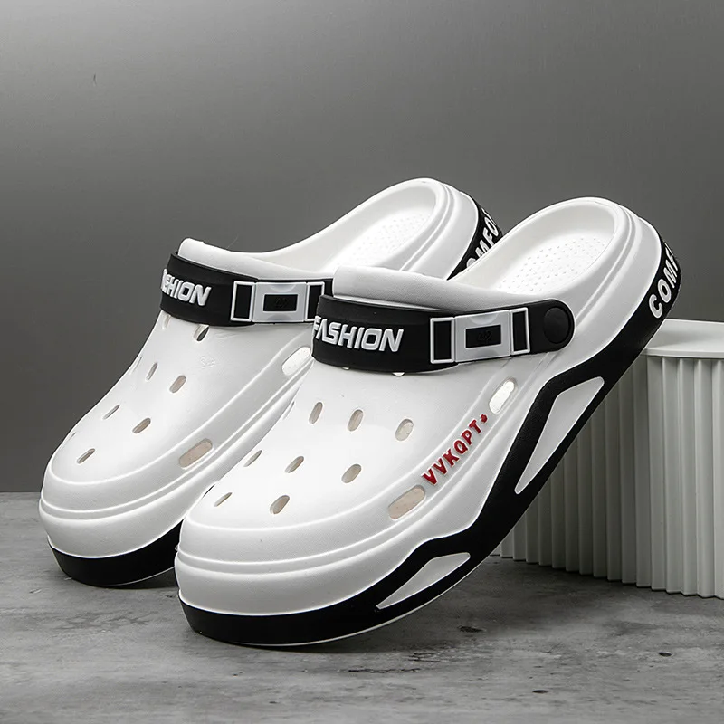 

Мужские летние шлепанцы из ЭВА, Нескользящие сандалии, без застежки, пляжная обувь, верхняя одежда для студентов