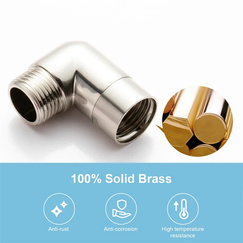 Shower Head Elbow Adapter Shower Top Spray Elbow Chrome Angle Shower Head Connector Bathroom Accessories 4