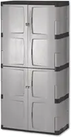 Freestanding Storage Cabinet Five Shelf with Double Doors Lockable Large 690-Pound Capacity Gray For Garage/Outdoor Garden Grey 1