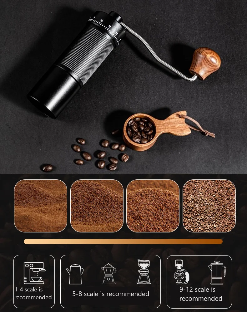 S75e8b486e0a341048c6581d07cfb675cP Manual Coffee Grinder CNC Stainless Steel Espresso Hand Bar Accessories Tool Grain Grinders High Quality Portable Coffee Maker