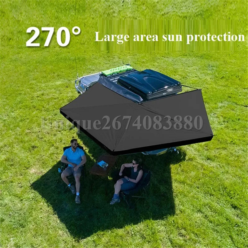 

Free Standing Waterproof Side Awning Car Travel Tent Canopy, 270 Degree Sun Shelter for Camping