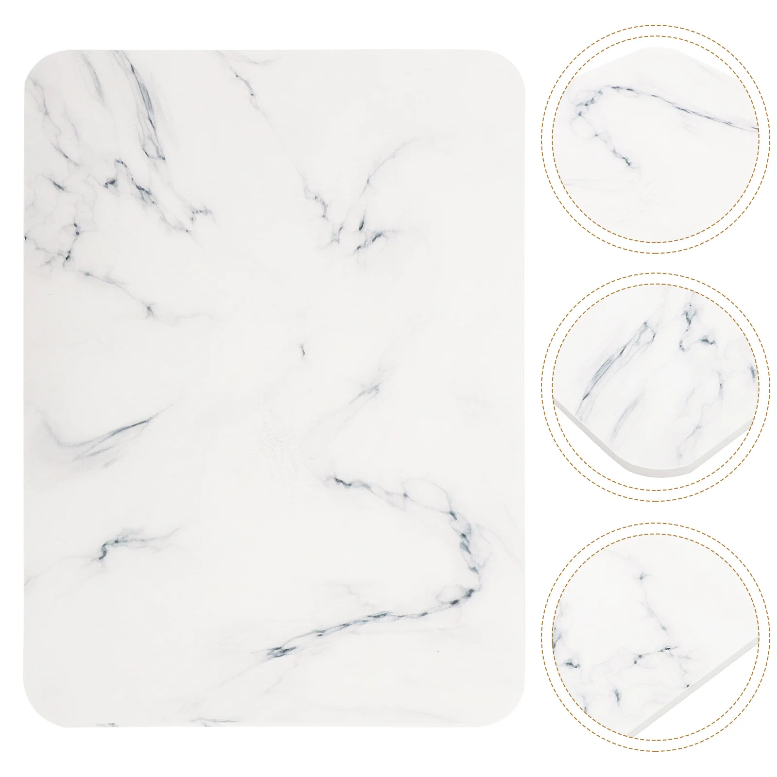 

Bathroom Dishwashing Mat Diatomite Quick-drying Pad Absorbent Heat-resistant 12 Inches X 16 (marble (40*30) Large Size) Decor