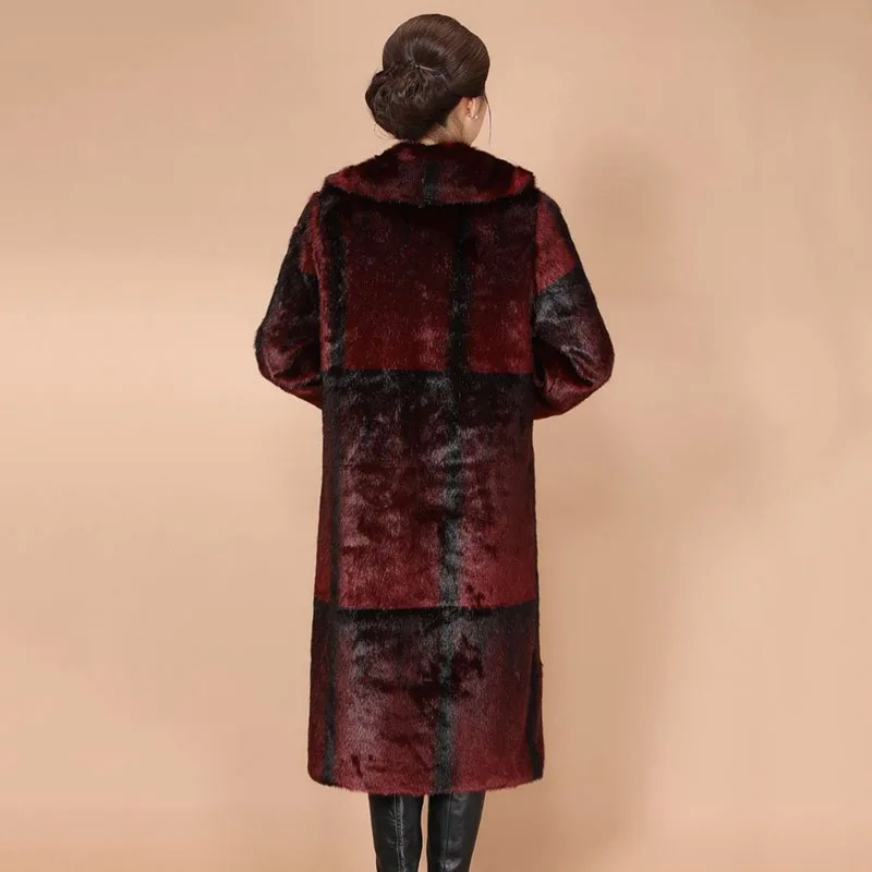 Out-of-season Fashion Mink Coat Female Temperament Long Middle-aged Rich Mother Outfit Haining Fur Loose Mink Coat Female Tide