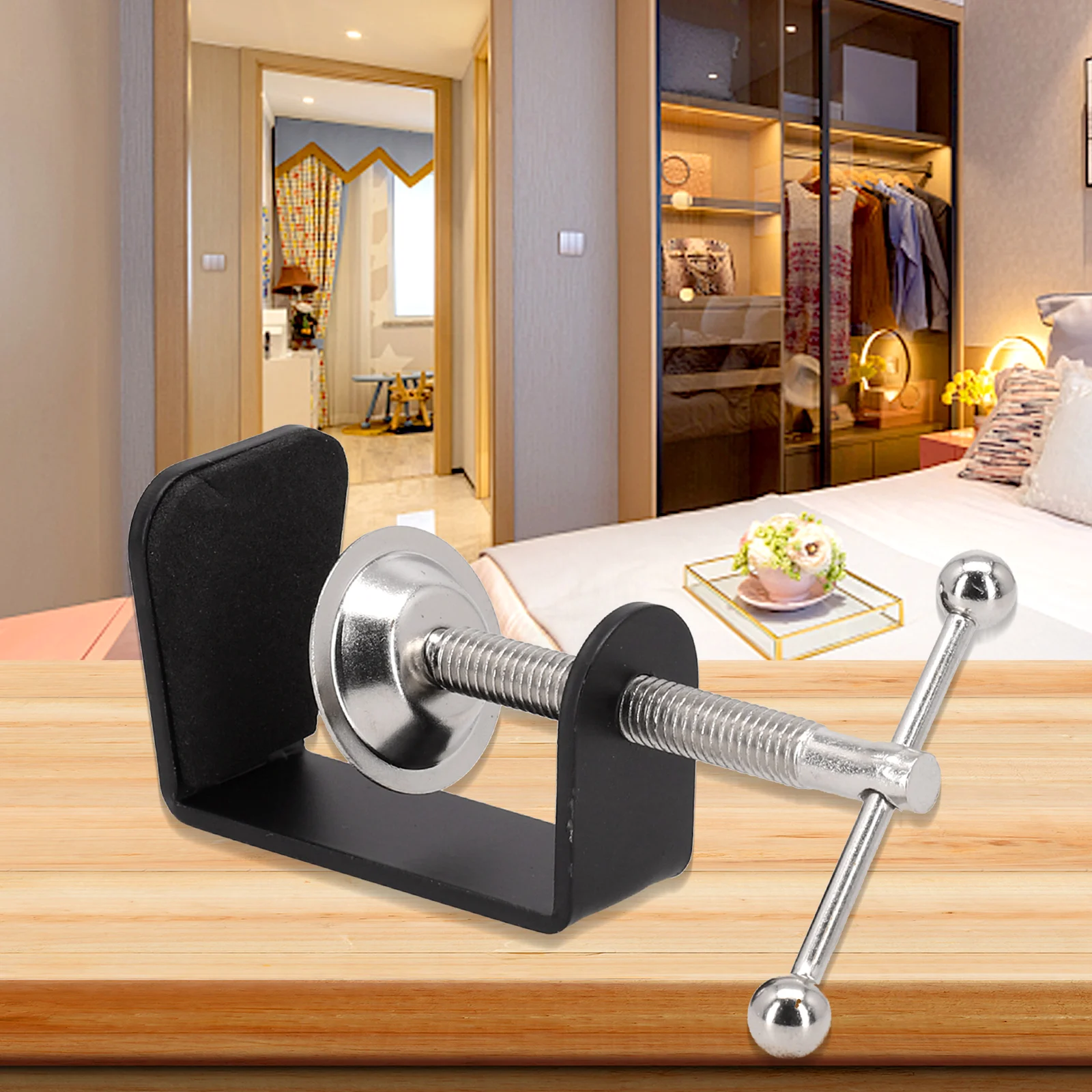 Table Mount Clamp Clamp Home Office Shop C-shaped Design Silicone Pad Stable Metal Base 5cm Height Securely Mount