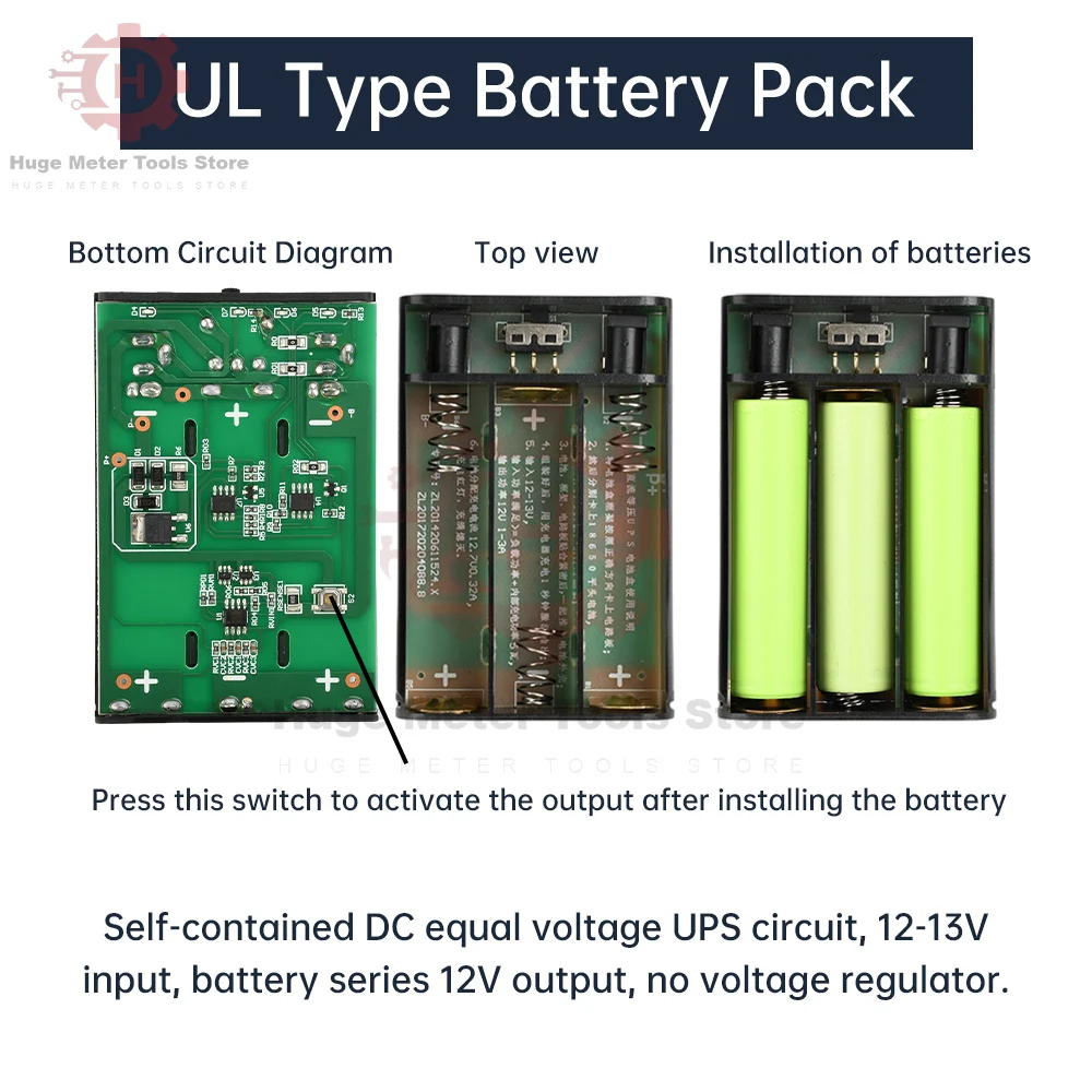 DC 12V USB Uninterrupted Power Supply Box 3x18650 Battery DIY Power Bank Box for Router Cellphone Tablet Modem CCTV Camera Uninterruptible power supply