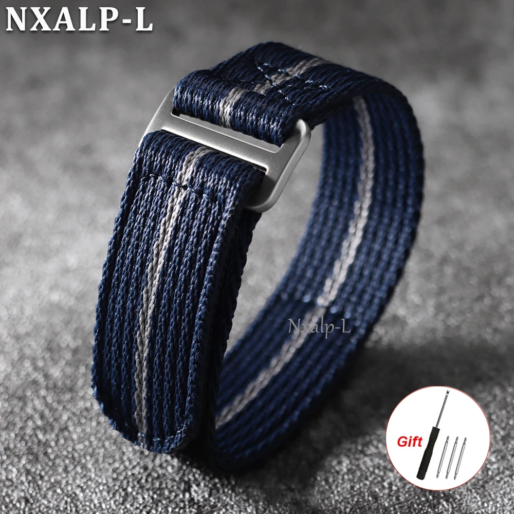 Durable Nylon Military-Style Waterproof Watch Band with Hook and Loop Fastener