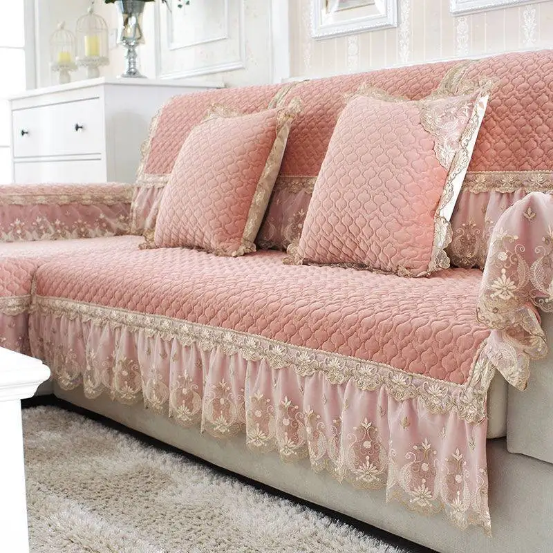 Details about   Jacquard Craft Luxury Atmosphere Sofa Cushion Lace Delicate Non-slip Sofa Cover 