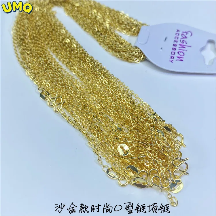 Copy Real 24K Gold Necklace O-chain Women's Fashion Collar Chain ...