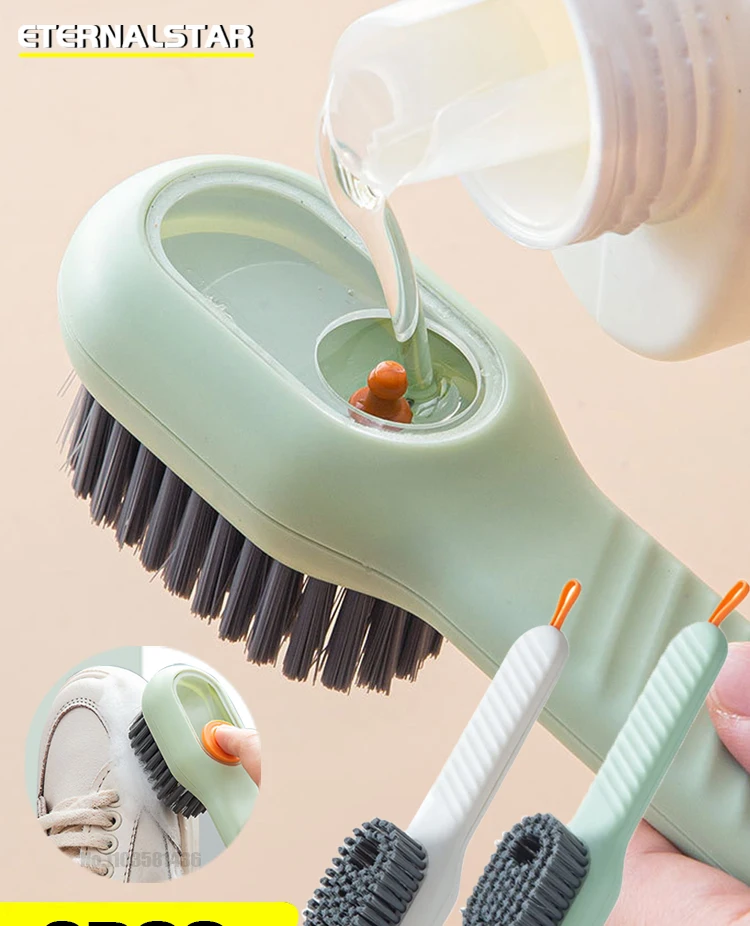 Description Picture 2 of item1/2Pcs Multifunctional Cleaning Brush Soft Automatic Liquid Shoe Brush Clothes Brush Shoe Clothing Board Brush Shoe Cleaner Tool