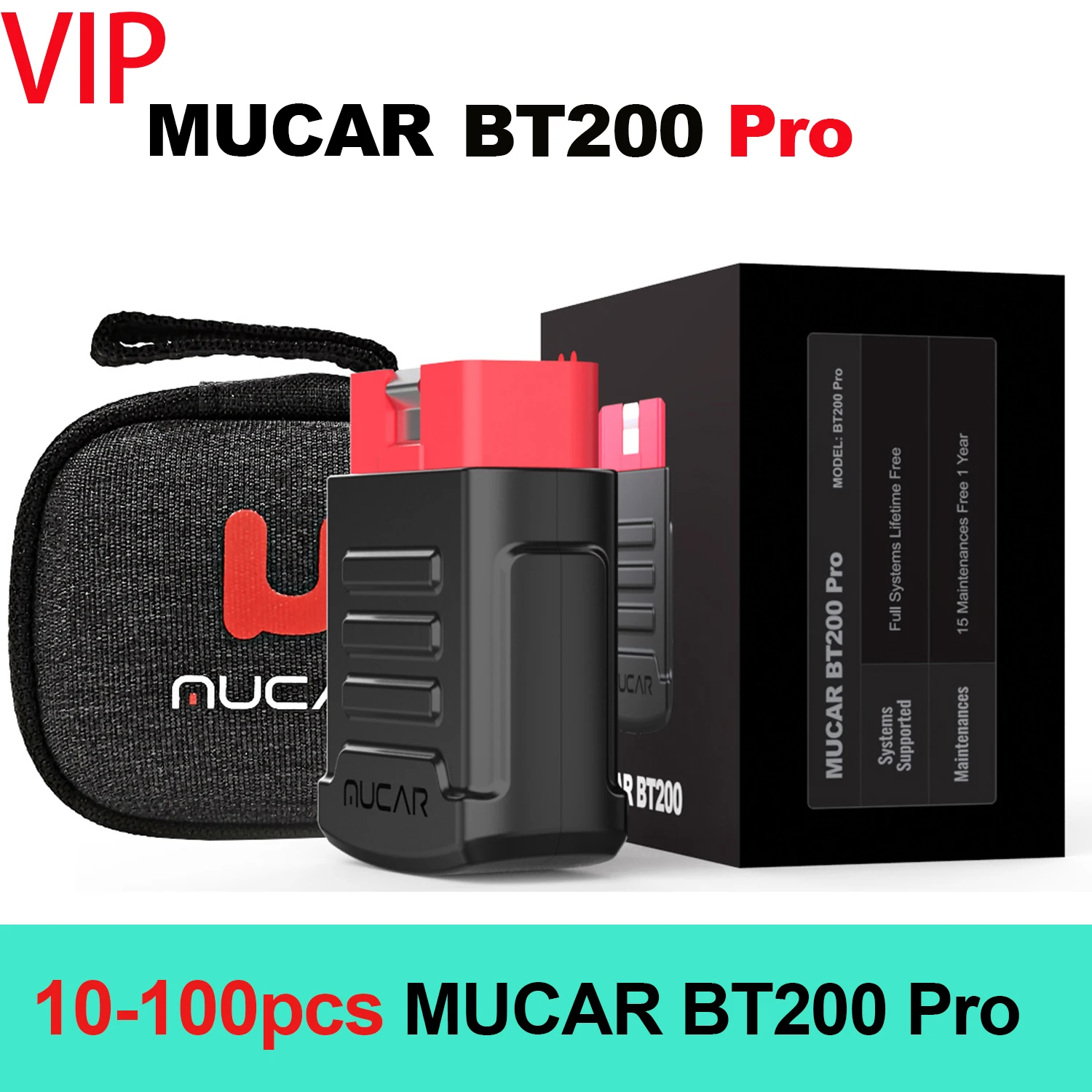 

VIP 10-100pcs MUCAR BT200/BT200 Pro OBD2 Diagnostic Tool Full System Diagnose Bluetooth OBD 2 Code Reader Scanner for All Cars