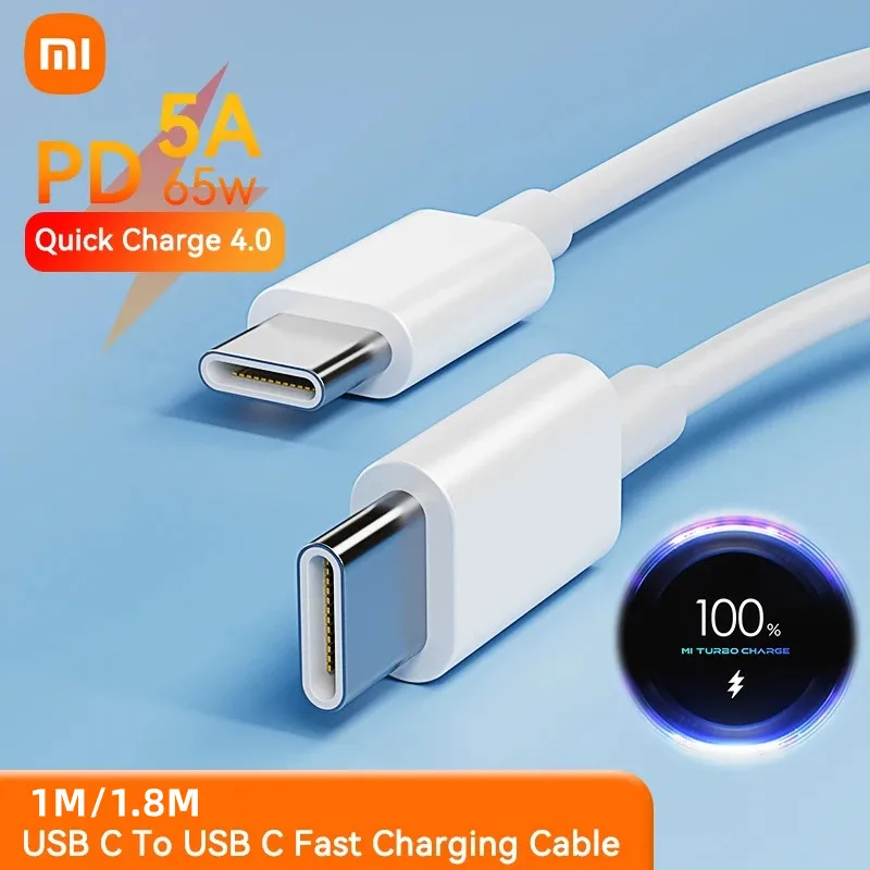 Originale Xiaomi 65W 5A Pd Dual Usb-C Cavo Di Ricarica Da Tipo C A Tipo C Kable Mi 12 11 Pad 5 Pro Air Notebook Redmi Book 15 K30 Tipo