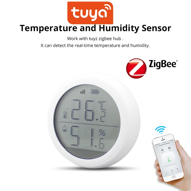 WiFi Tuya Smart Life App ZigBee Smart Temperature Humidity Sensor Work With  Wireless Wired Hub Gateway Alexa Google Assistant - AliExpress