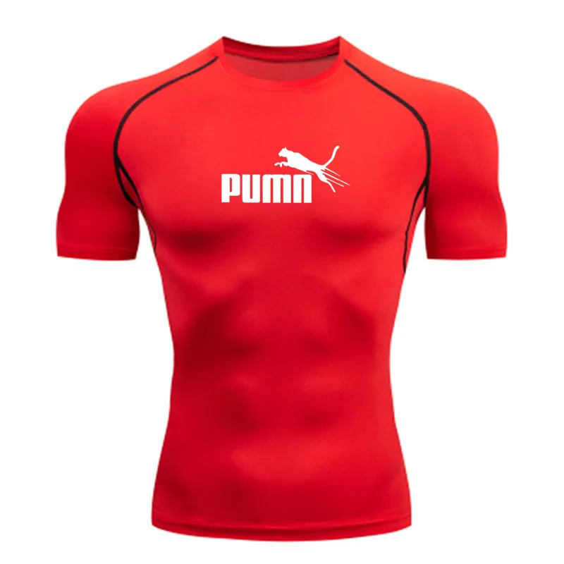 Abbigliamento Sportivo da Uomo, Maglietta a Compressione a Maniche Corte ad Asciugatura Rapida per Palestra, Fitness, Corsa, Sport e Bodybuilding - immagine 5