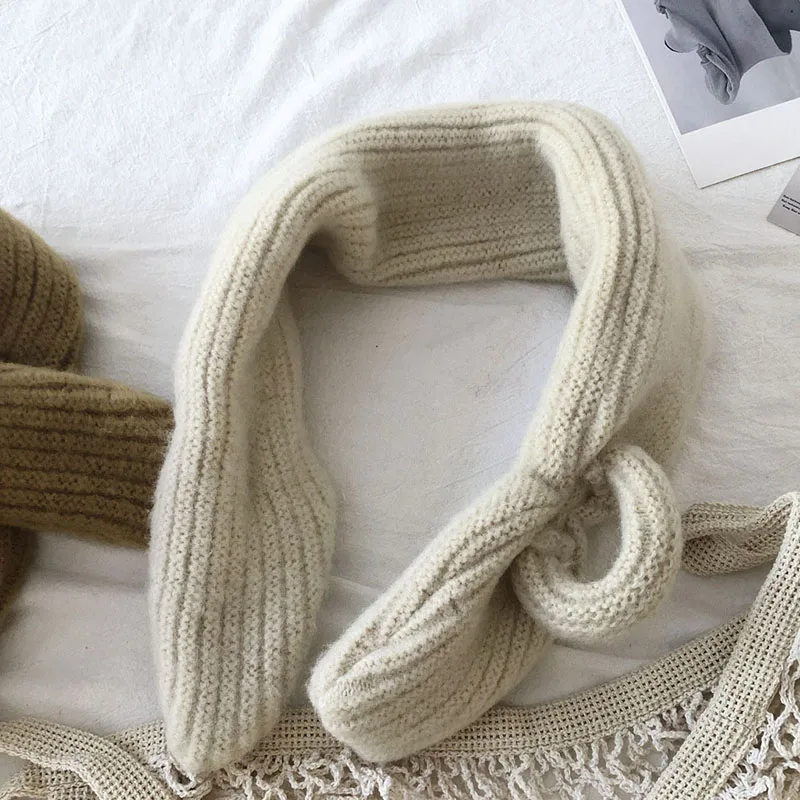 Winter Knit Cross Baby Scarf Solid Color Boy Girl Warm Neck Covers Outdoor Windproof Anti-Cold Kids Neckerchief