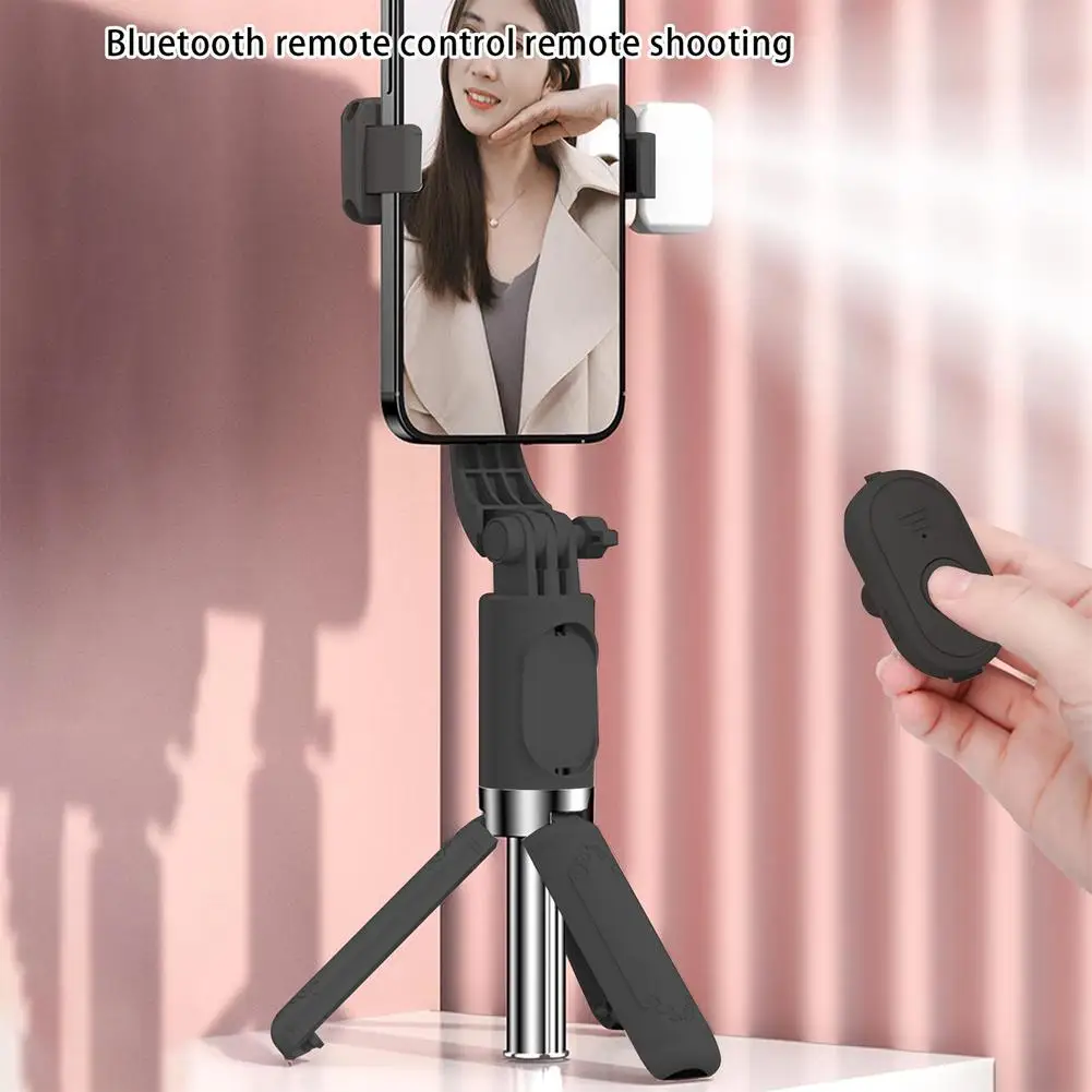 Mini Foldable Portable Selfie Stick With Wireless Bluetooth Remote Control Integrated Telescopic Portable Tripod With Filllight