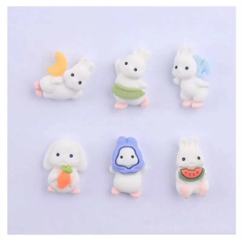 1~4PCS Decor Ornaments Cartoon Jewelry Decoration Resin Cream Angel Bunny Resin Cream Glue