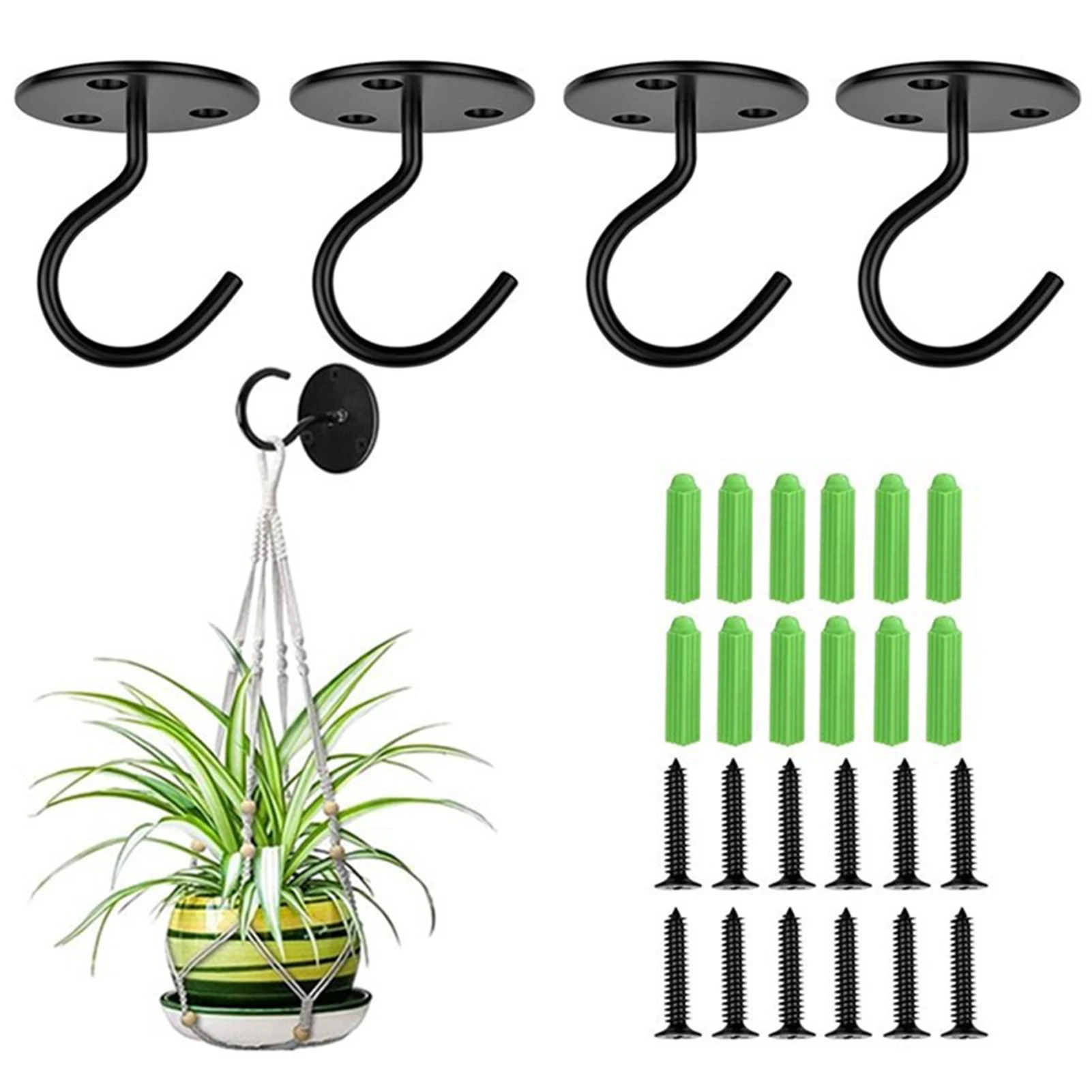 Screw-in Wall Holder Hooks Wall Ceiling Planter Hanging Hook for  Lanterns Wind Chimes Planters