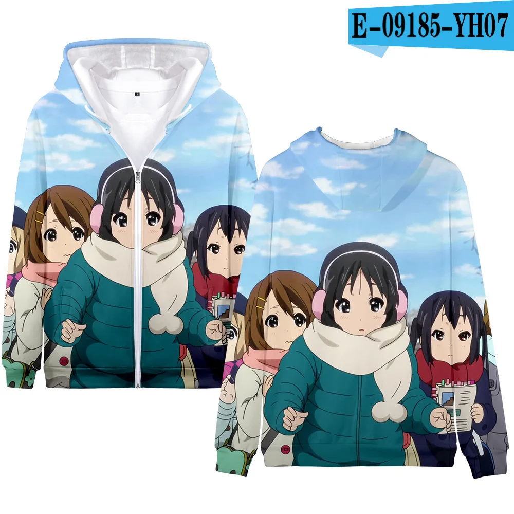 

Аниме K-ON Косплей Hirasawa Yui Akiyama Mio Kotobuki Tsumugi Адзуса Накано Ritsu унисекс 3D толстовка на молнии с капюшоном куртка