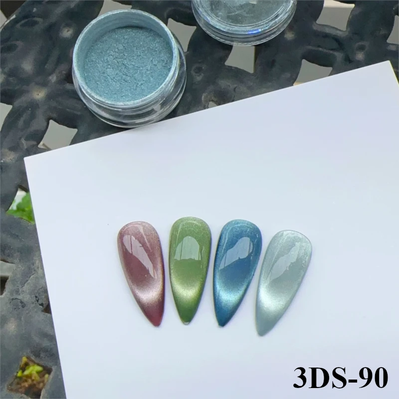 BOKO New Silver White Cat Eye Magnetic Powder Glitter 9D Magnetic Effect for Nail Art Gel Nail Polish