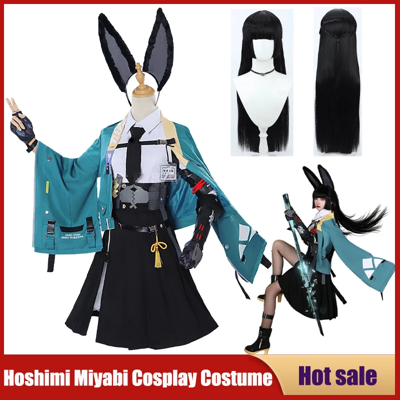 

Hoshimi Miyabi Cosplay Costume Anime Game Zenless Zone Zero Мияби Fox Girl Full Set Wig Ear Lovely Uniform Party Carnival Suit