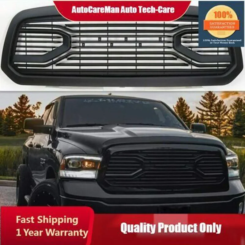 

Черная передняя решетка для DODGE RAM 1500 2014-2018 без светодиодных ламп