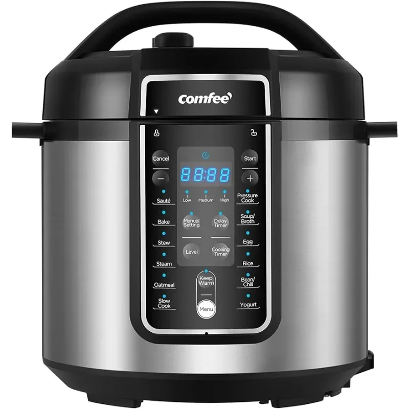 

COMFEE’ Pressure Cooker 6 Quart with 12 Presets, Multi-Functional Programmable Slow Cooker, Rice Cooker, Steamer